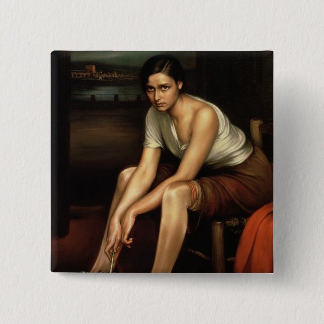 The Alluring Young Girl Pinback Button (Front)