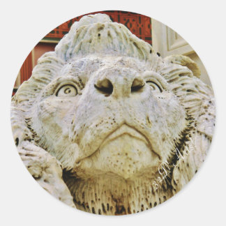 The Aloof Lion of Massa, Round Sticker, Glossy Classic Round Sticker