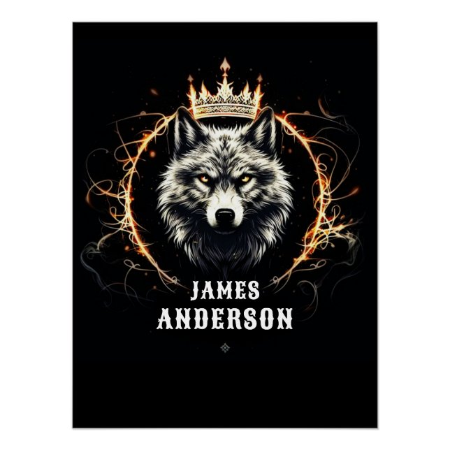 The Alpha Wolf. Add Text or Name on Poster (Front)