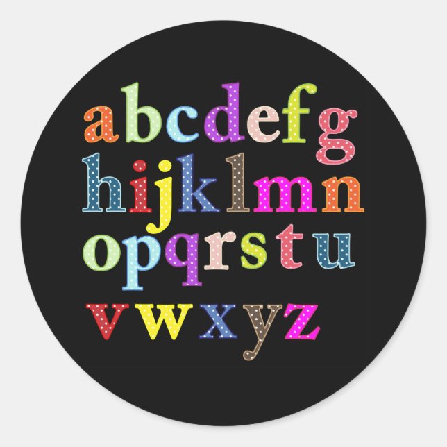 The Alphabet Classic Round Sticker (Front)