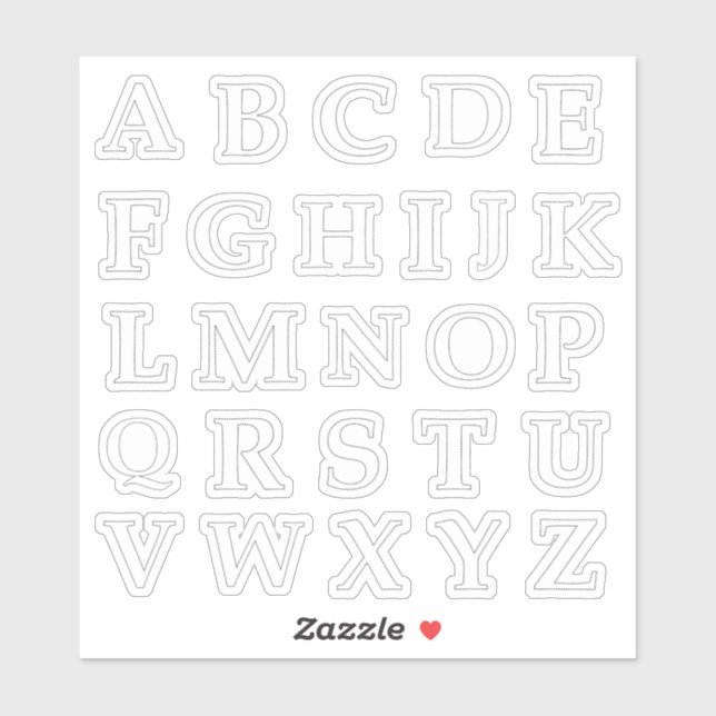 The Alphabet in Stitches Cut Out Sticker (Sheet)
