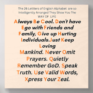 The Alphabet’s Hidden Wisdom: A Guide to Life Wood Photo Tile
