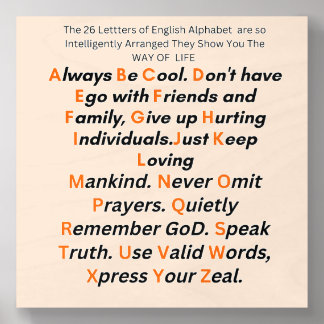 The Alphabet’s Hidden Wisdom: A Guide to Life Wood Photo Tile
