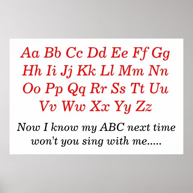 The Alphabet Song Poster (Front)