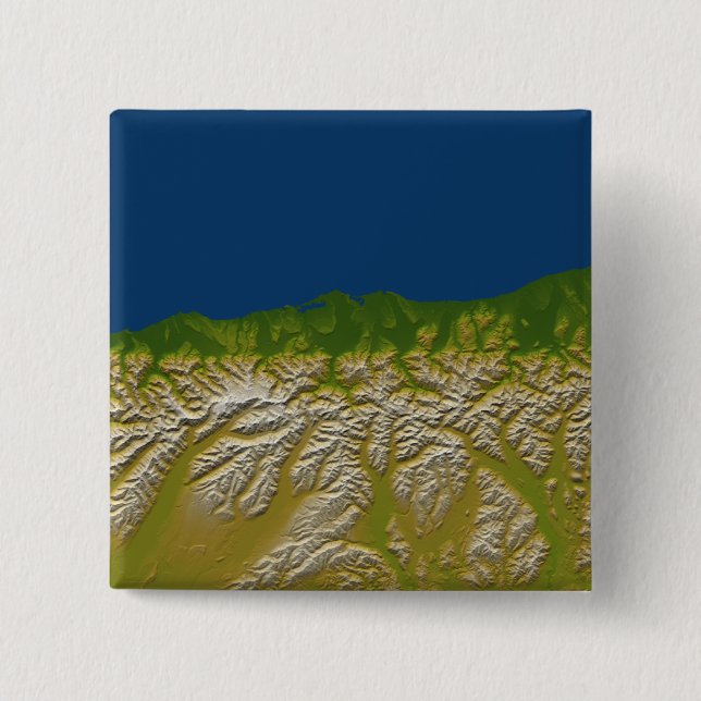 The Alpine fault along the west coast Pinback Button (Front)