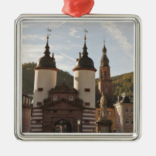 The Alte Brucke in Old Town, Heidelberg, Germany Metal Ornament