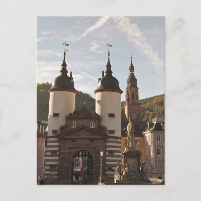 The Alte Brucke in Old Town, Heidelberg, Germany Postcard (Front)