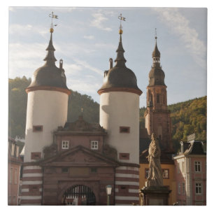 The Alte Brucke in Old Town, Heidelberg, Germany Tile