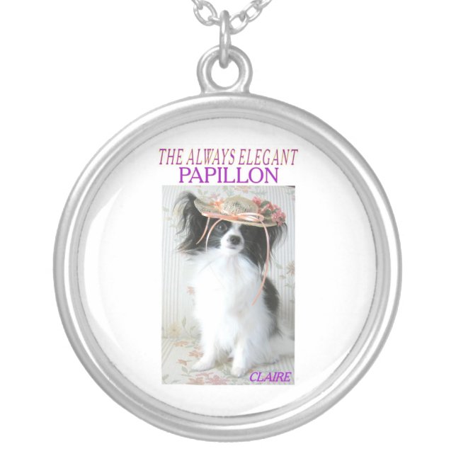 THE ALWAYS ELEGANT PAPILLON SILVER PLATED NECKLACE (Front)