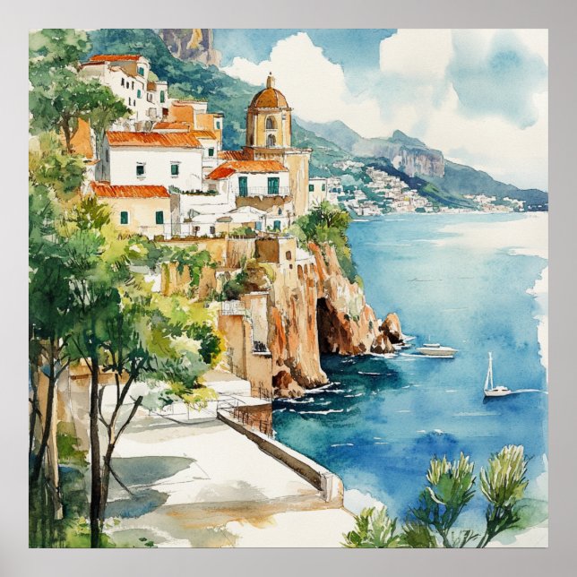 The Amalfi Coast, Italy Poster (Front)