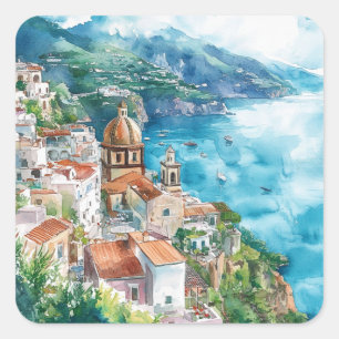 The Amalfi Coast, Italy Square Sticker