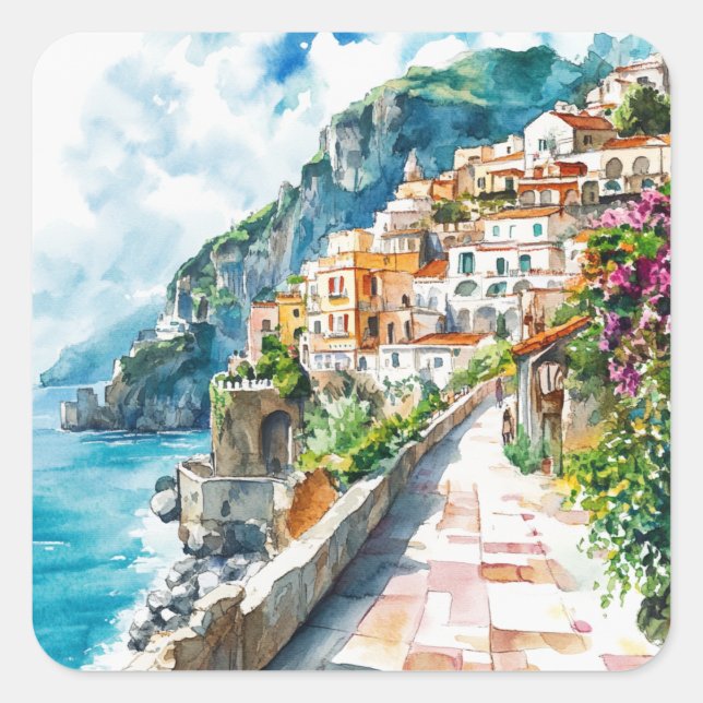 The Amalfi Coast, Italy Square Sticker (Front)