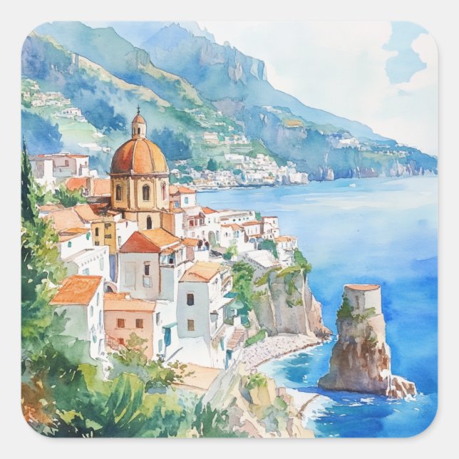 The Amalfi Coast, Italy Square Sticker (Front)
