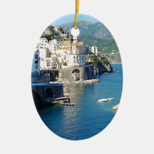 The Amalfi Vista Ceramic Ornament (Front)