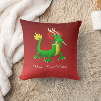 The Amazing Azure Dragon Throw Pillow