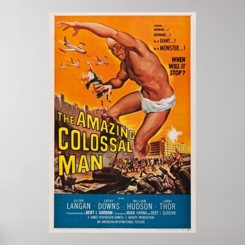 The Amazing Colossal Man Hollywood Horror Vintage  Poster