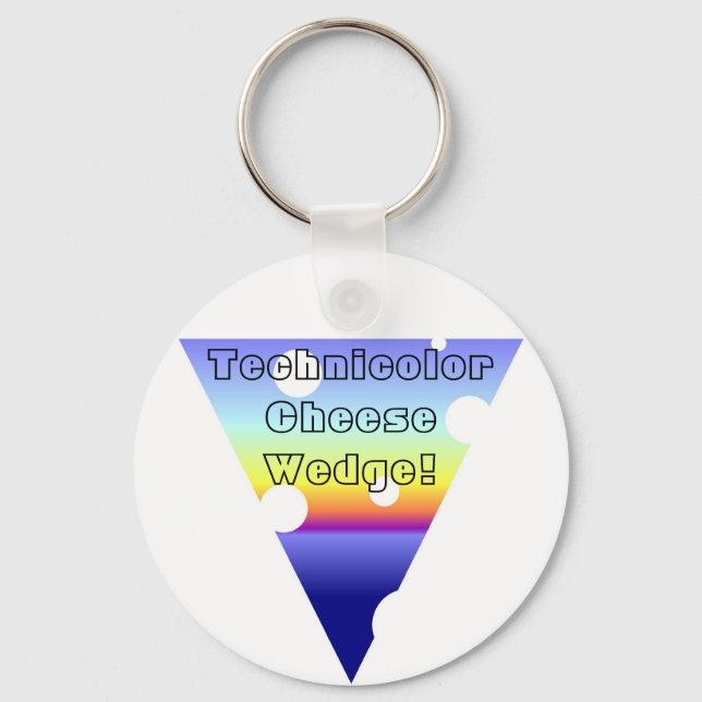 The Amazing Technicolor Cheese Wedge! Keychain (Front)
