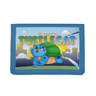 The Amazing Turtlecat Over the City & Water Trifold Wallet