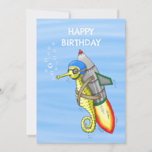 The Amazing Yellow Rocket Seahorse Card