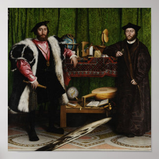 The Ambassadors - Hans Holbein the Younger - 1533 Poster