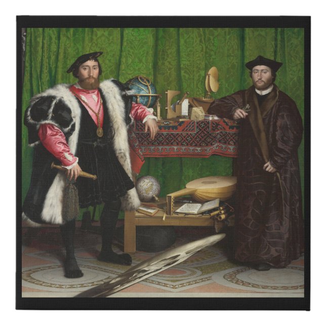 The Ambassadors, Holbein the Younger Faux Canvas Print (Front)