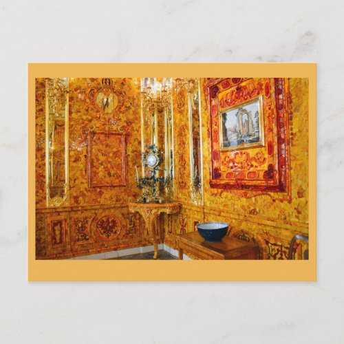 The Amber Room Catherine Palace Russia Postcard