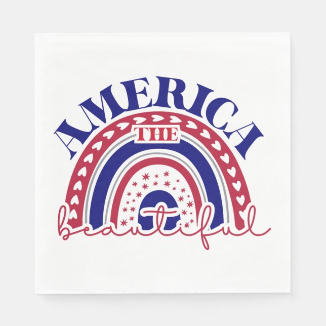 The America Beautiful Rainbow  Napkins (Front)
