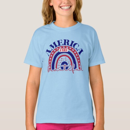 The America Beautiful Rainbow  T_Shirt