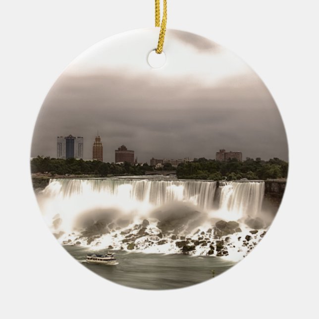 The American and Veil Falls Ceramic Ornament (Front)