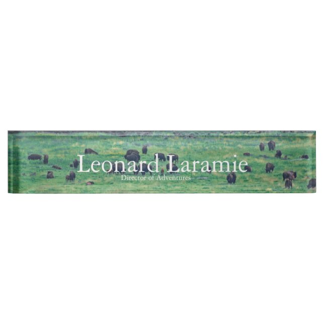 The American Bison Desk Name Plate (Front)