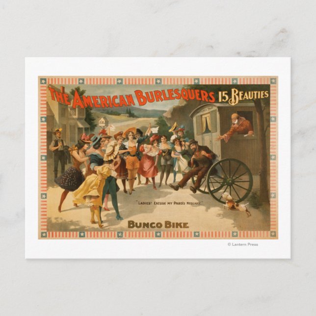 The American Burlesquers 15 Beauties Play Postcard (Front)