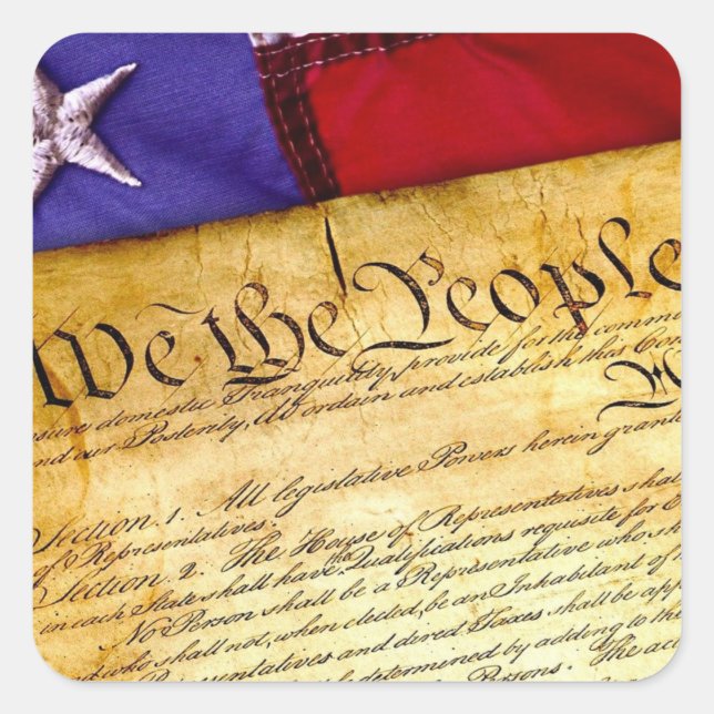 The American Constitution Square Sticker (Front)