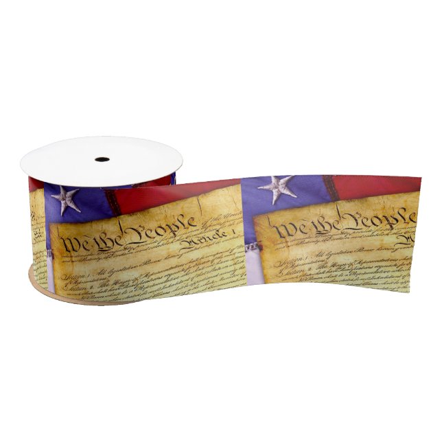The American Constitution With Flag Satin Ribbon (Spool)