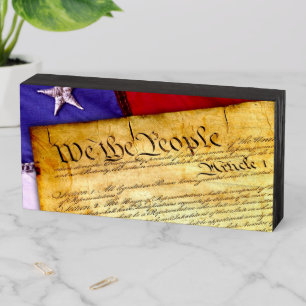 The American Constitution Wooden Box Sign