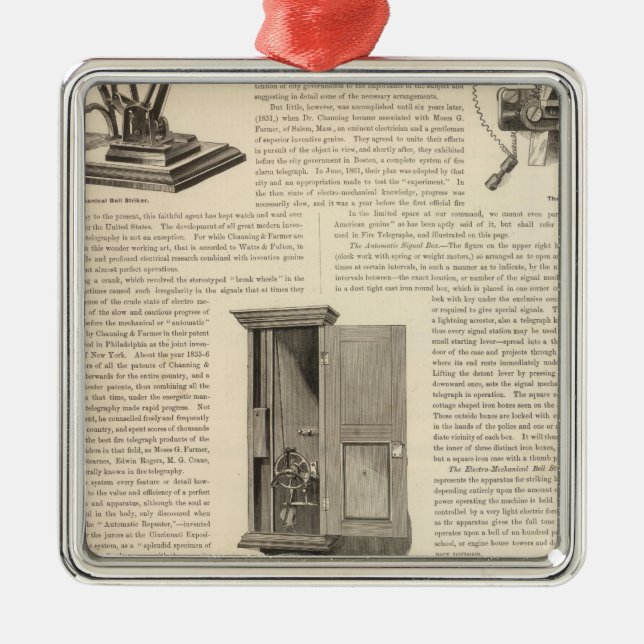 The American Fire Alarm and Police Telegraph Metal Ornament (Front)
