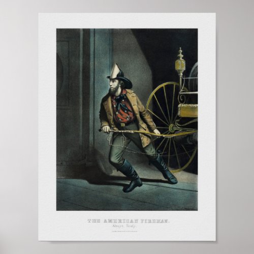 The American Fireman _ Always Ready _ 1858 Poster