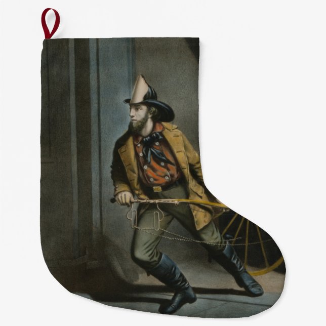 The American Fireman: Always Ready Large Christmas Stocking (Front)