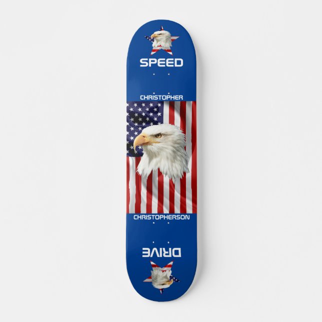The American Flag, Cool Eagle Patriotic Skateboard (Front)