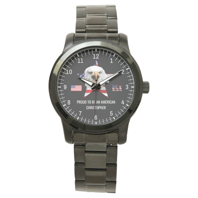 The American Flag, Eagle, Star Patriotic Watch (Front)