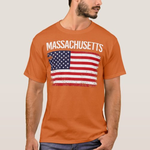 The American Flag Massachusetts  T_Shirt