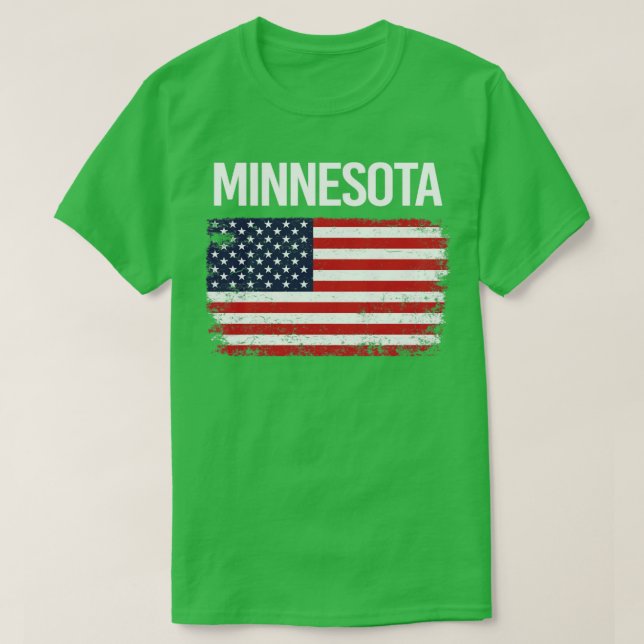 The American Flag Minnesota  T-Shirt (Design Front)