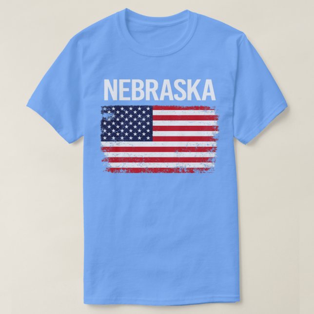 The American Flag Nebraska  T-Shirt (Design Front)