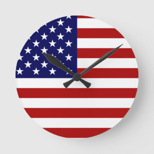 The American Flag Round Clock