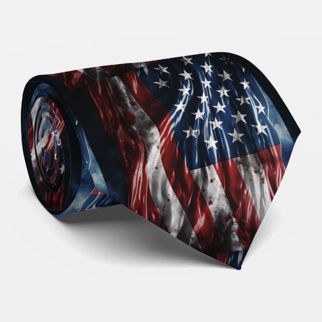 The American Flag; Stars and Stripes Neck Tie (Rolled)