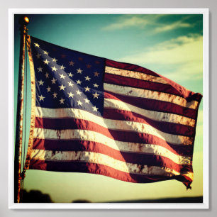 The American Flag – Stars of Unity, Stripes of Cou Framed Art