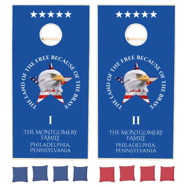 The American Flag, Stunning Eagle Patriotic Cornhole Set (Set)