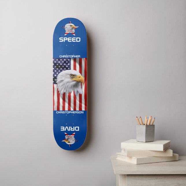 スケートボード 星条旗 イーグル The American Flag, Stunning Eagle Patriotic Skateboard | Zazzle