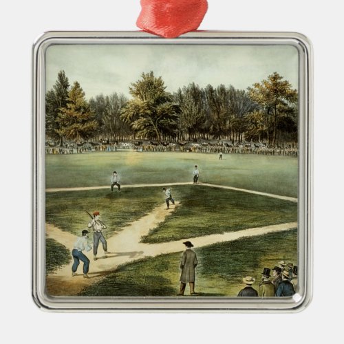 The American National Game of Baseball Metal Ornament