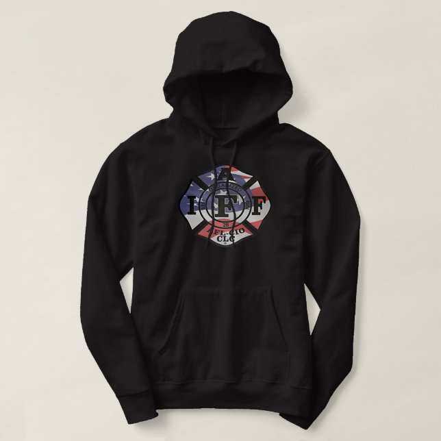 The American Patriot IAFF firefighter  Hoodie (Design Front)