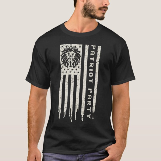 The American Patriot Party Lion Flag T-Shirt (Front)
